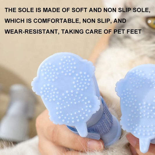 Dog Rain Boots 4Pcs Pet Dog Puppy Warm Waterproof Silicone Non-Slip Rain Boots Footwear Shoes Dog Cat Pet Toy Dog Rain Boots Dog Rain Shoes, Cat Rain Boots, Waterproof Foot Cover, Soft Bottom Shoes