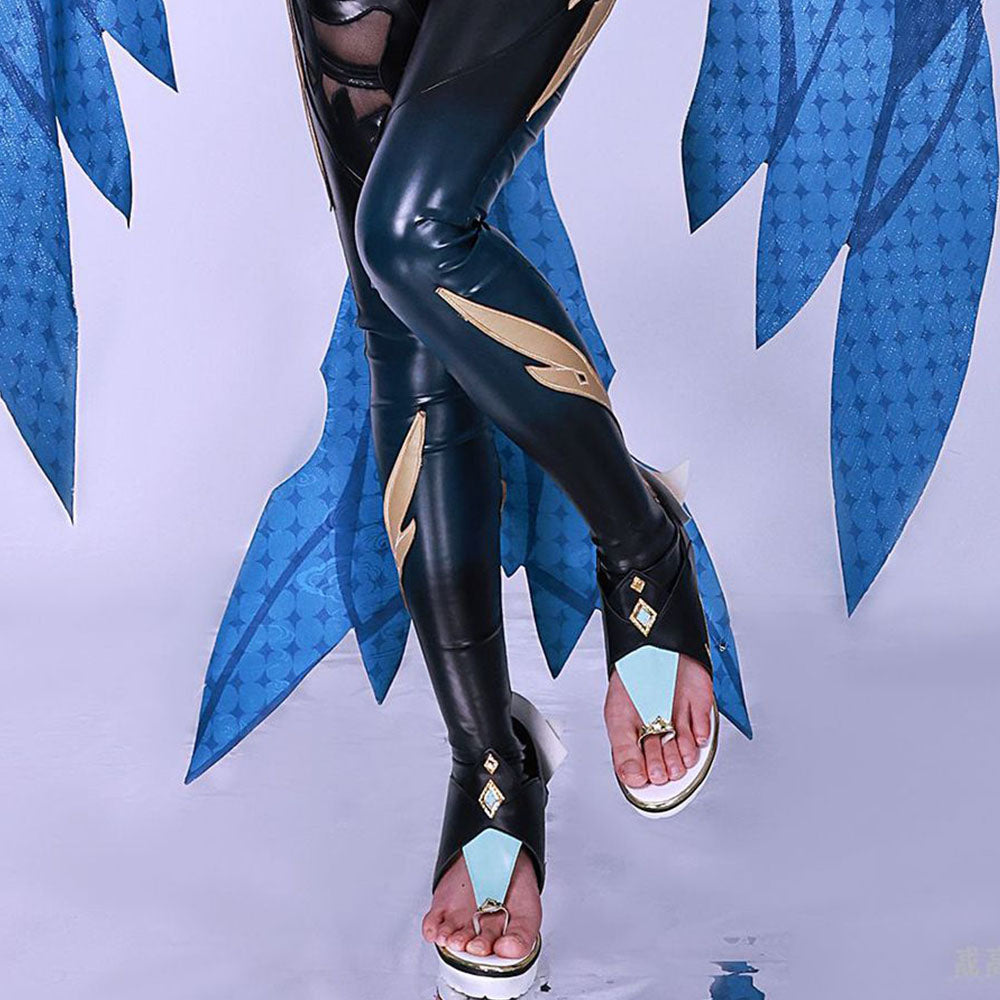 Genshin Impact Shenhe leather one-piece suit cosplay clothing anime animation clothing matching shoes