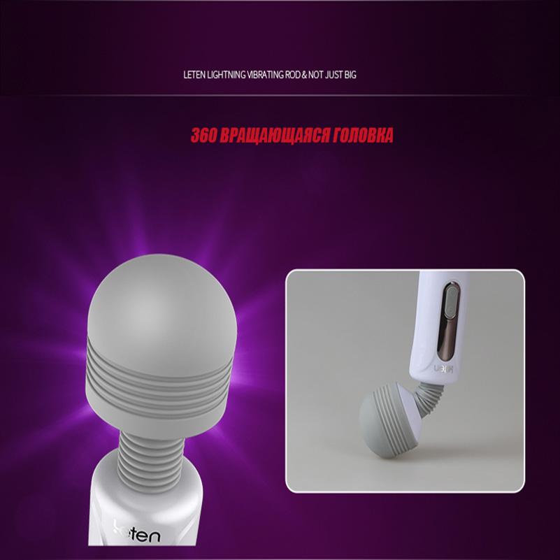 LETEN Vibrator Sex Toy For Women 360 Rotating Handheld Powerful Vibration Massager Cordless Female Masturbator