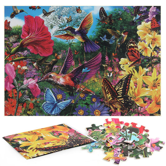 Amazon Explosive Adult Puzzle 1000 Birds And Flowers Forest Flowers Jigsaw Christmas Day Gift Toys