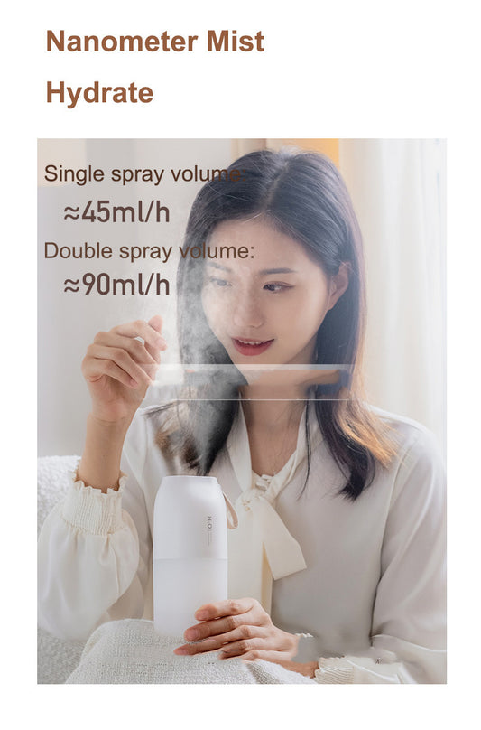 Dual-spray Aromatherapy Humidifier Portable Car USB Humidifier Battery Desktop Simple Humidifier