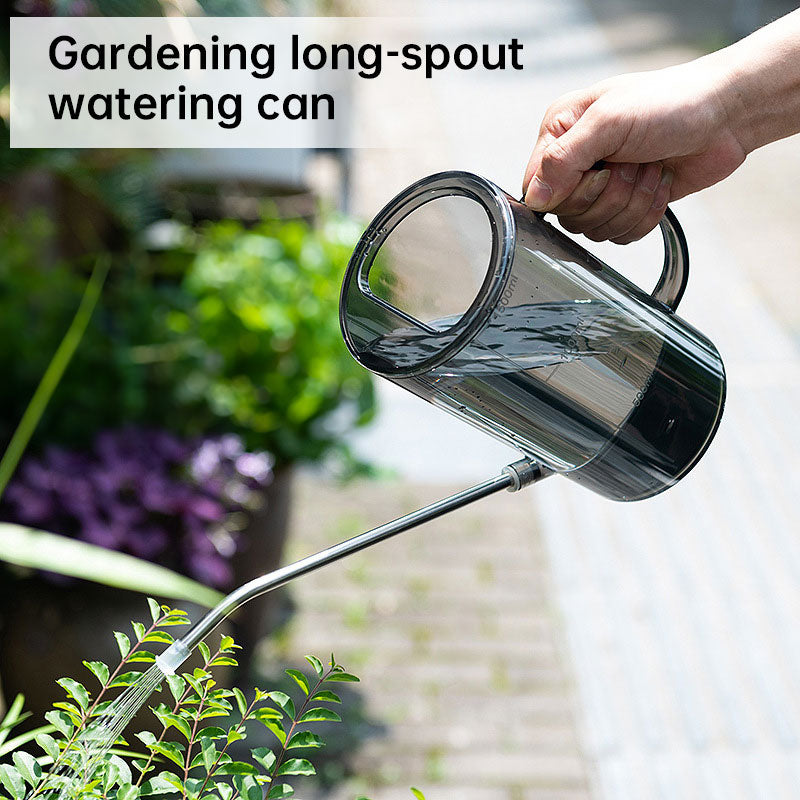 New 1.5L garden watering can, large-capacity detachable watering device, stainless steel long-spout home garden supplies