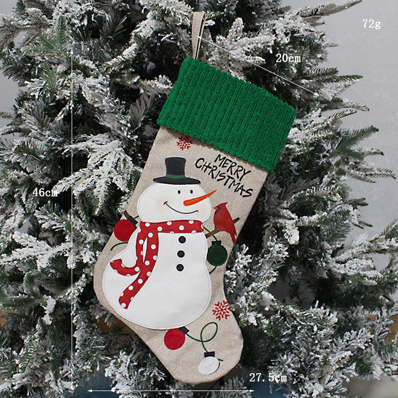 Creative Decoration Merry Christmas Handmade Fabric Socks