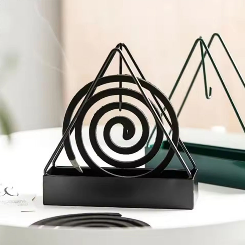 3-Legged Iron Mosquito Coil Stand Portable, Durable & Stylish Sandalwood Design Ideal Home Accessory for Coils