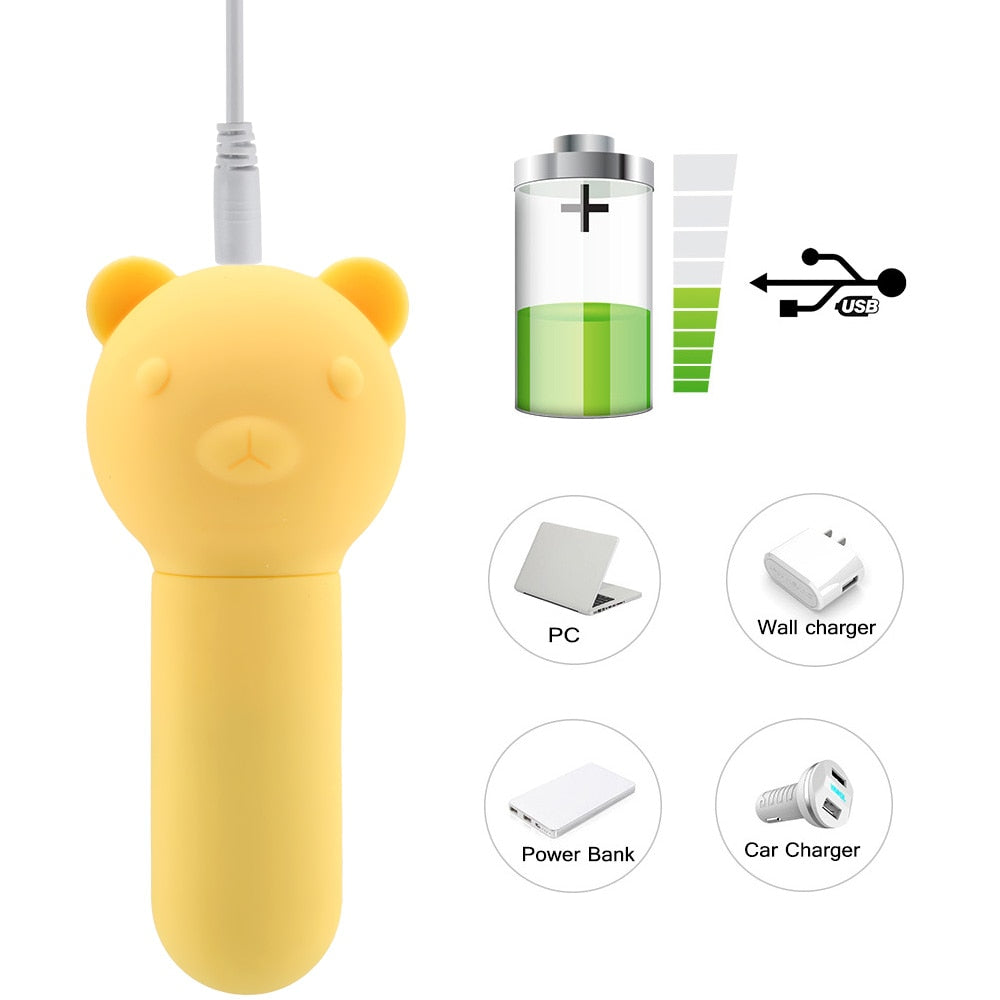 IKOKY 10 Frequency Bullet Vibrating Egg Clitoris Stimulator USB charging G-spot Massager Little Bear Vibrator Sex Toys For Women