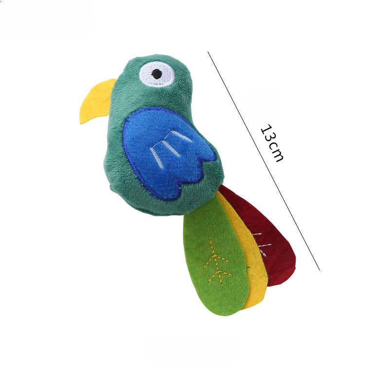 Cow Parrot Shape Cat Toy Cute Plush Animal Toys With Catnip Interactive Play Pet Supplies Tease Cat Bite Resistant