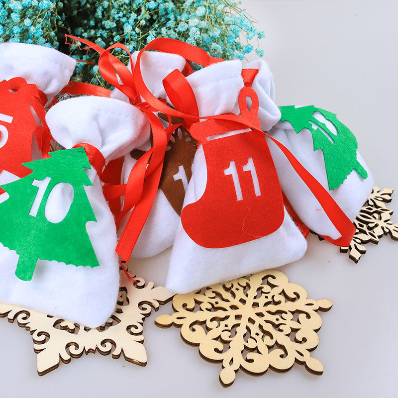 Christmas 11x16cm Hanging Countdown Calendar Bag