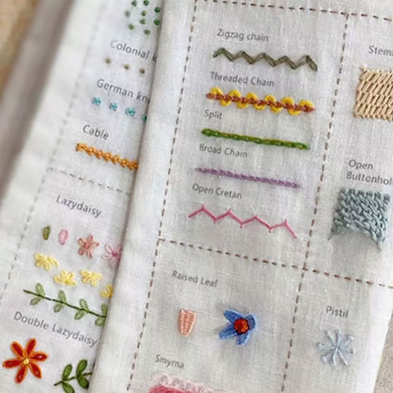 DIY Imitation Linen Sewing Book with Embroidery. Personalize, Improve Skills. Portable
