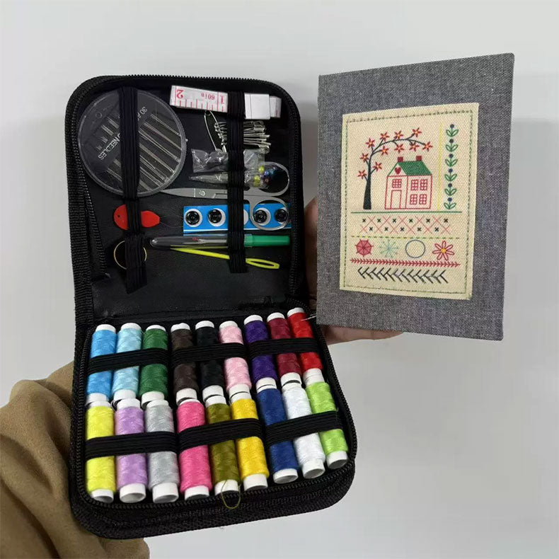 DIY Imitation Linen Sewing Book with Embroidery. Personalize, Improve Skills. Portable