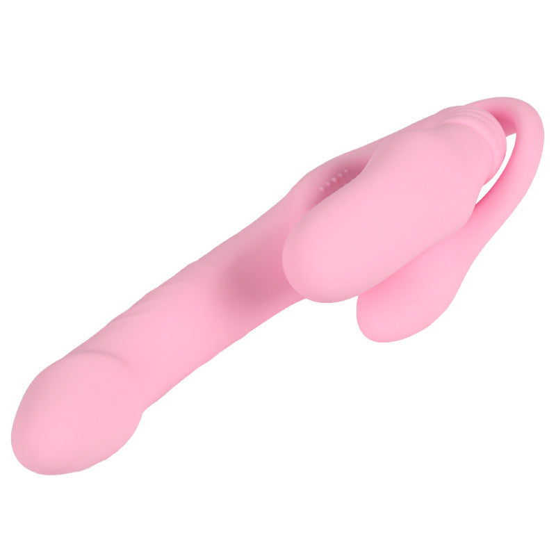 Three-shock Double-headed Dragon Lala Dildo Women's Wear Out Sex Appliance Into The Body Strong Shock Self-defense Stick