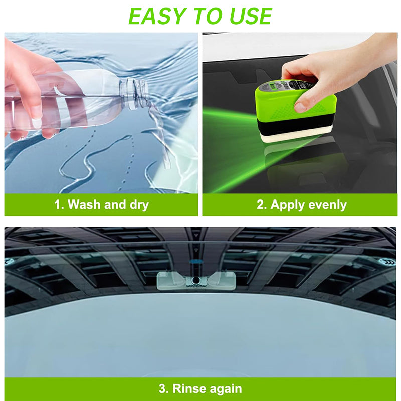 Car Glass Oil Film Remover with Sponge Cleaning Brush, Ideal for Front Inner Windshield Cleaning