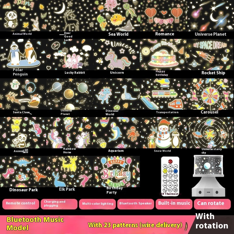 Creative Star Light Projection Lamp Bluetooth Stereo Luminous Toy