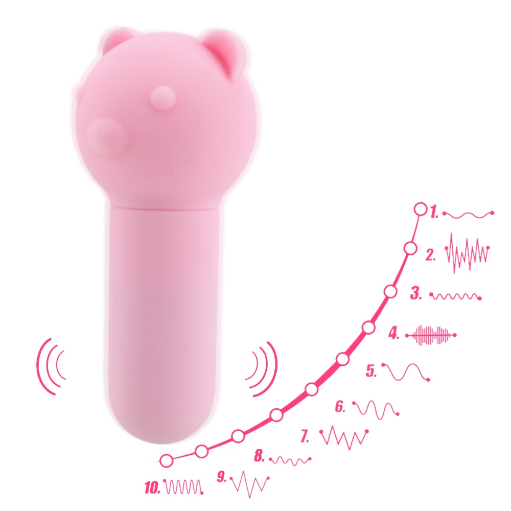 IKOKY 10 Frequency Bullet Vibrating Egg Clitoris Stimulator USB charging G-spot Massager Little Bear Vibrator Sex Toys For Women