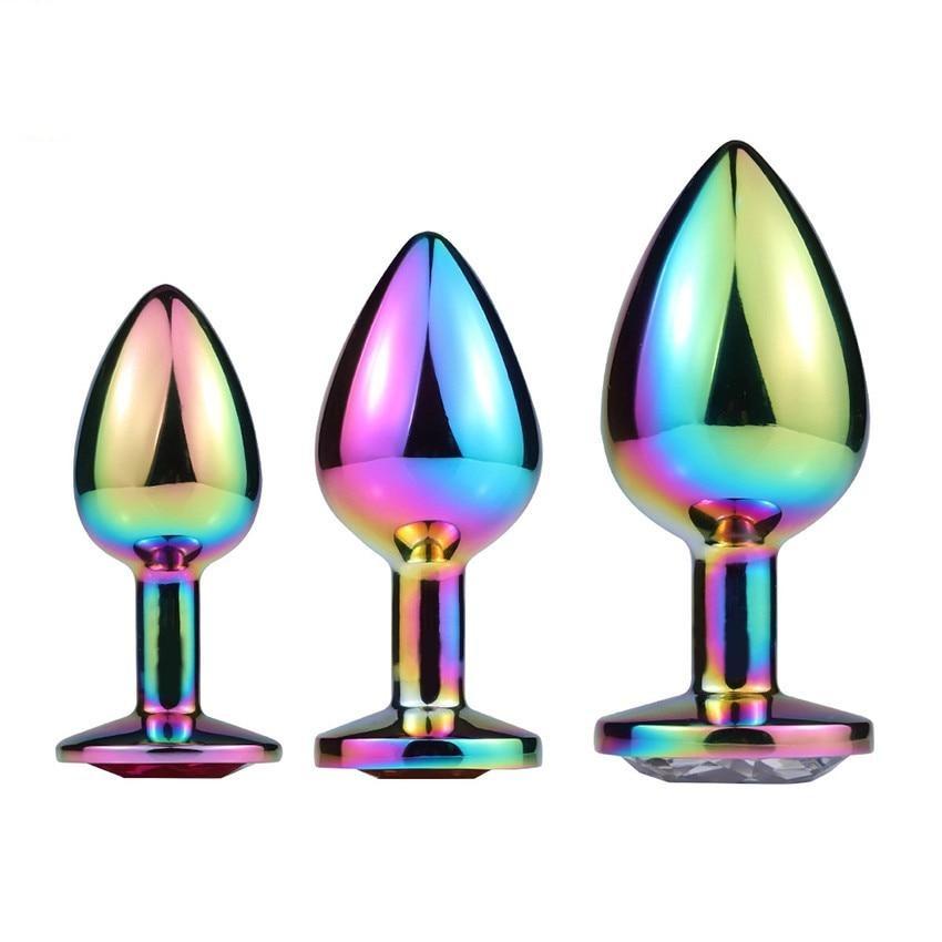 Metal Colorful Anal Plug Anal Expansion Adult Supplies Sex Training Toys Masturbation Male And Female Appliances