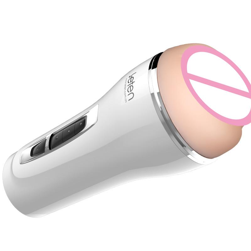 Leten Voice Interactive Sex Toys for Men Clip Sucking Artificial Vagina Male Masturbator