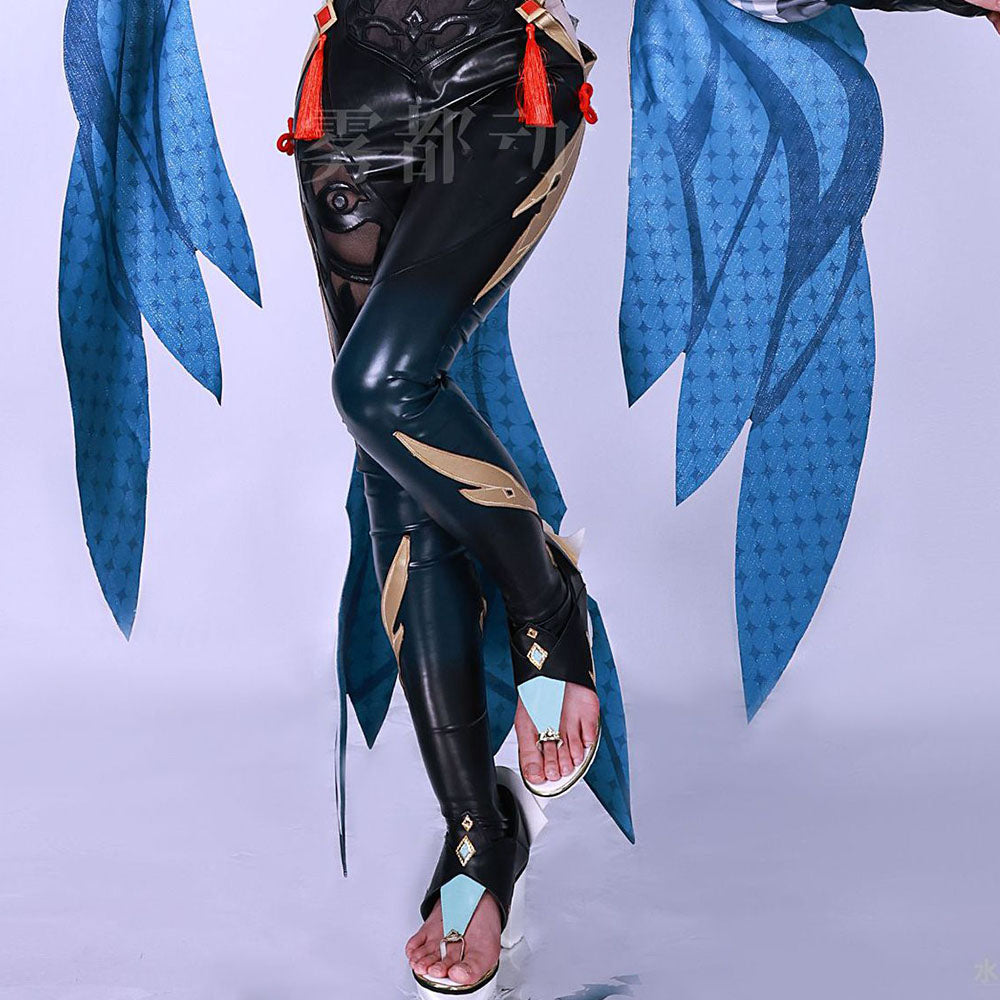 Genshin Impact Shenhe leather one-piece suit cosplay clothing anime animation clothing matching shoes