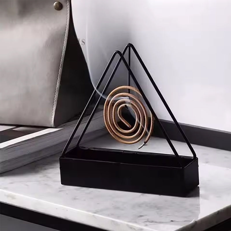 3-Legged Iron Mosquito Coil Stand Portable, Durable & Stylish Sandalwood Design Ideal Home Accessory for Coils