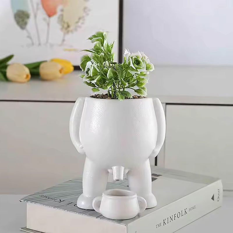 Funny Peeing Vase Planter: A Whimsical Decor Piece for Your Home or Garden. Ideal for Succulents and Makes a Great Novelty Gift!