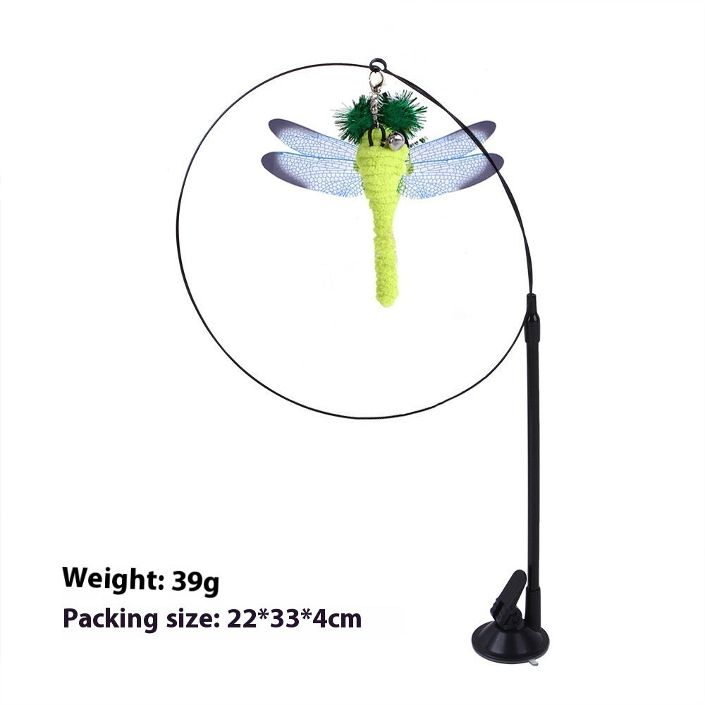 H Hot-selling Sucker Cat Teaser Adsorption Handheld Steel Wire Cat Teaser Multi-head Replaceable Cat Toy Pet Supplies