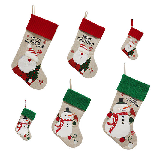 Creative Decoration Merry Christmas Handmade Fabric Socks