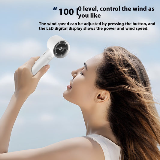 Handheld High-speed Fan, Speed Non-polar Adjustable Wind, Outdoor Super Endurance, Little Fan Strong Wind
