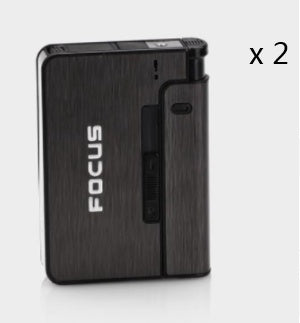 2x Aluminum Alloy Flame Automatic Cigarette Case Variants