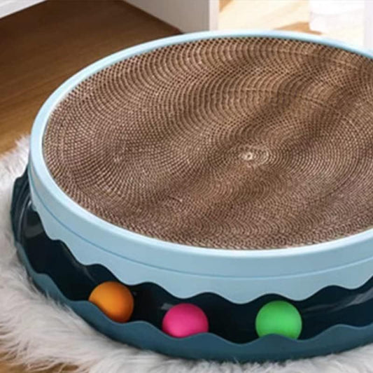 Round Cat Scratcher Toy Cat Scratcher Pad With Ball Interactive Training Exercise Mouse Play Toy With Ball Scratching Board Cat Scratcher Interactive Cat Toys For Indoor Cats Exercise Play