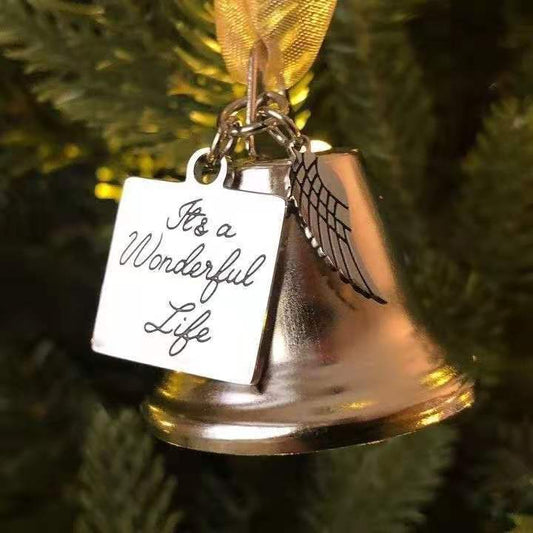Wings Christmas Campanula Bells Souvenir Metal Pendant
