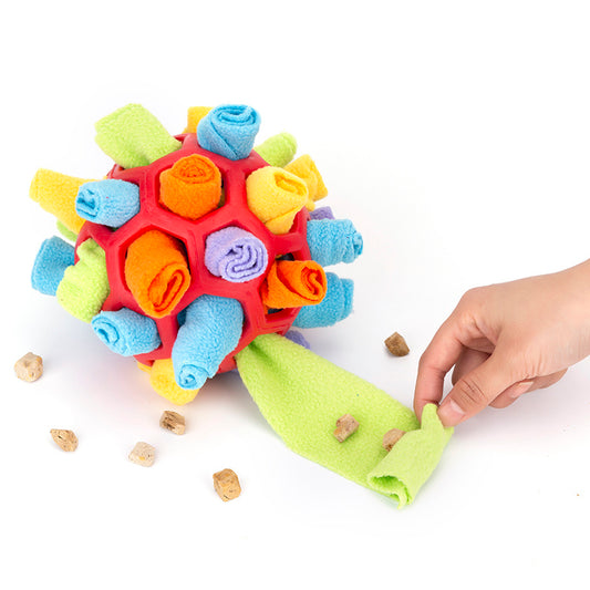 Pet Dog Sniff & Snack Puzzle Ball Snuffle Ball Canine Enrichment Nose Pad Toys