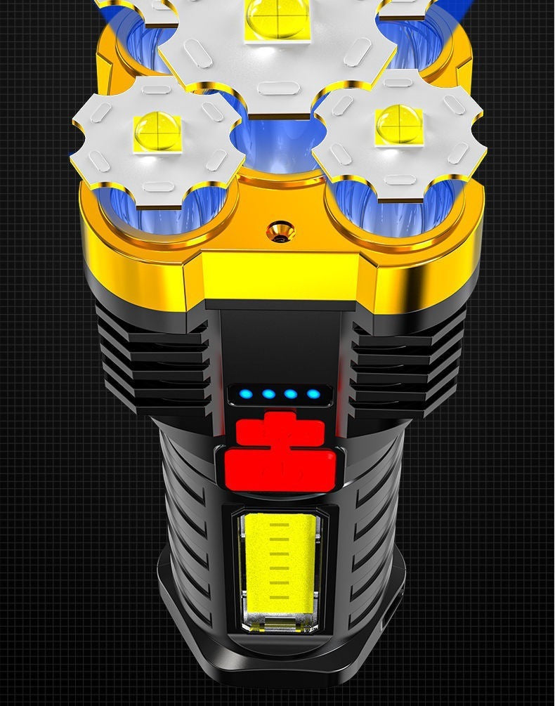 Strong Light Flashlight LED Strong USB Rechargeable