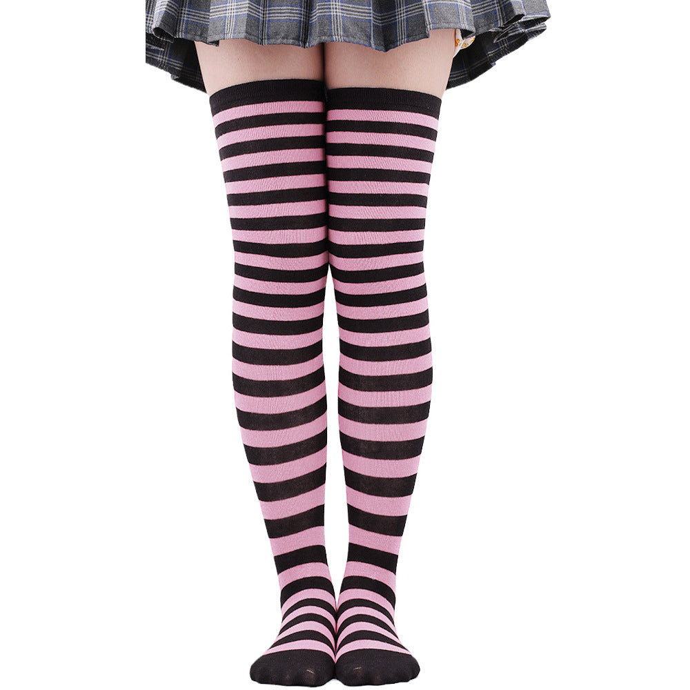 Striped Socks Hold-ups Women Over The Knee Halloween