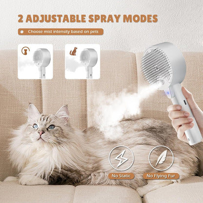 Cat Steam Brush For Shedding Spritz Defur Comb For Cats Cloud Care Cat Brush For Indoor Cats Shedding Steam Cat Brush For Long Short Hair Cats Dogs Spray Pet Grooming Brush For Massage Clean