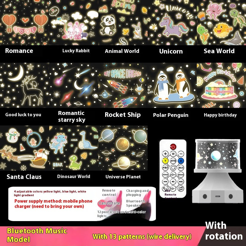 Creative Star Light Projection Lamp Bluetooth Stereo Luminous Toy