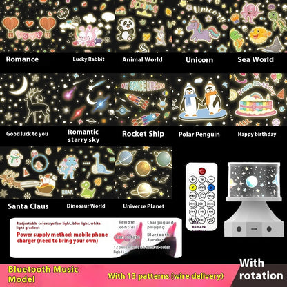 Creative Star Light Projection Lamp Bluetooth Stereo Luminous Toy