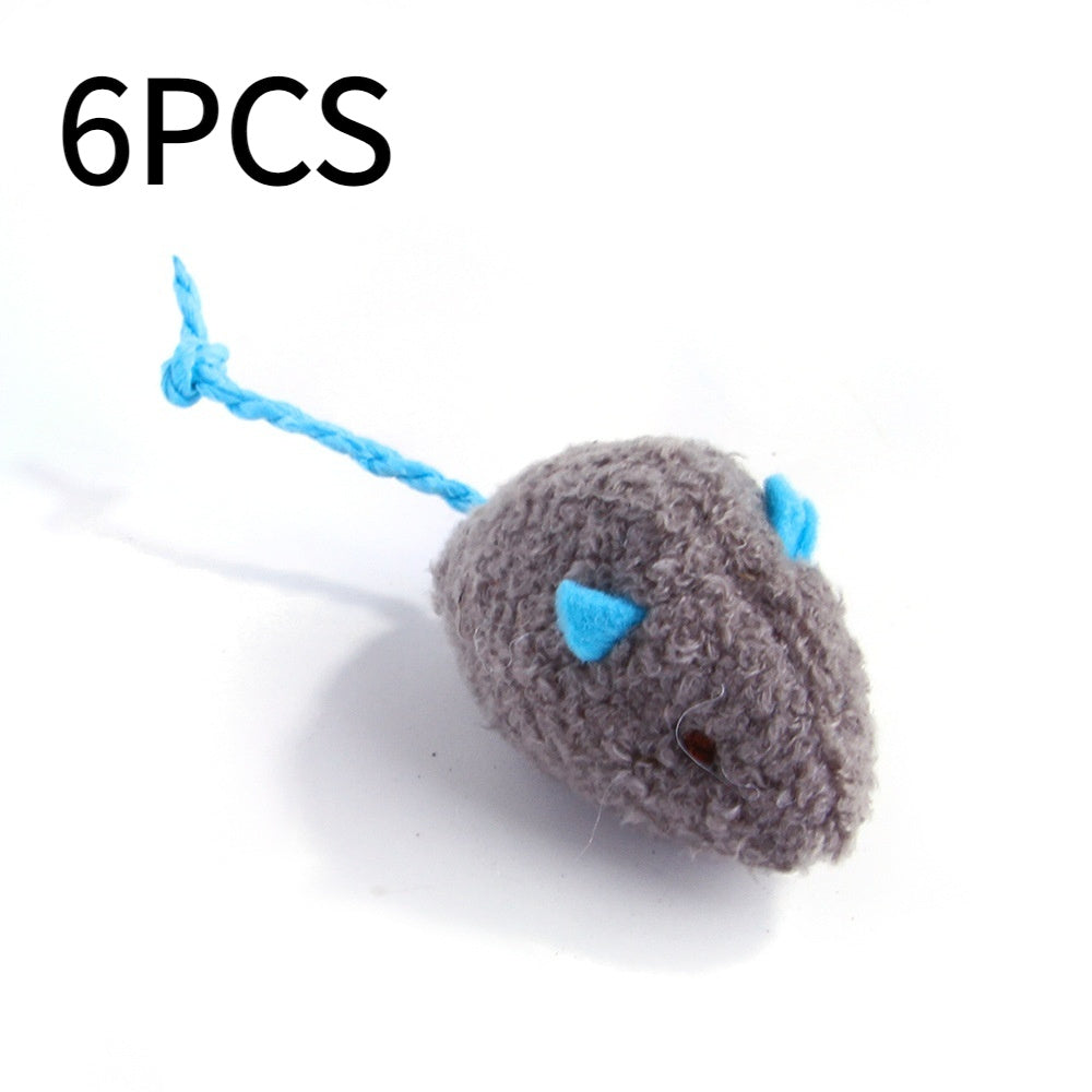 Pet Cat Plush Catnip Mouse Shape Interactive Toy