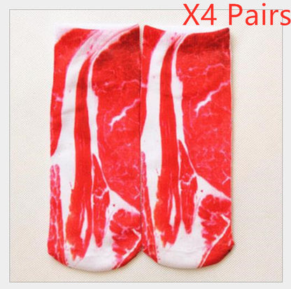 3D Printing Socks Flip Flops Cartoon Creative Socks Men And Women Couple Socks