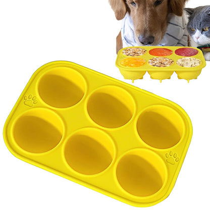 6 - cavity dog treat molds , compatible with Woof & Power Chewer Pupsicle, silicone for frozen treats, reusable for Pupsicle toy