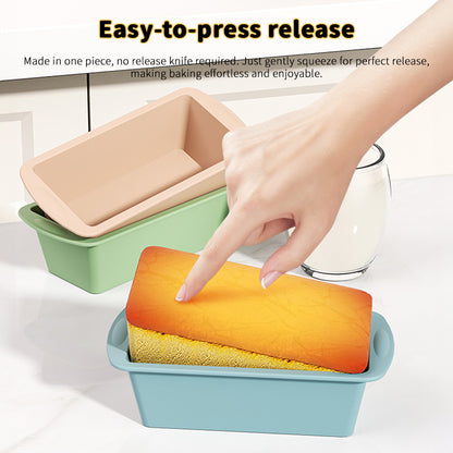 Silicone baking molds (rectangle/mini loaf/bread toast)，Non-stick, easy release，Kitchen/pastry tool