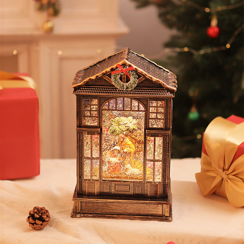 Christmas Music Box Music Box LED Luminous Crystal Lamp Christmas Decoration Night Light Christmas Gift