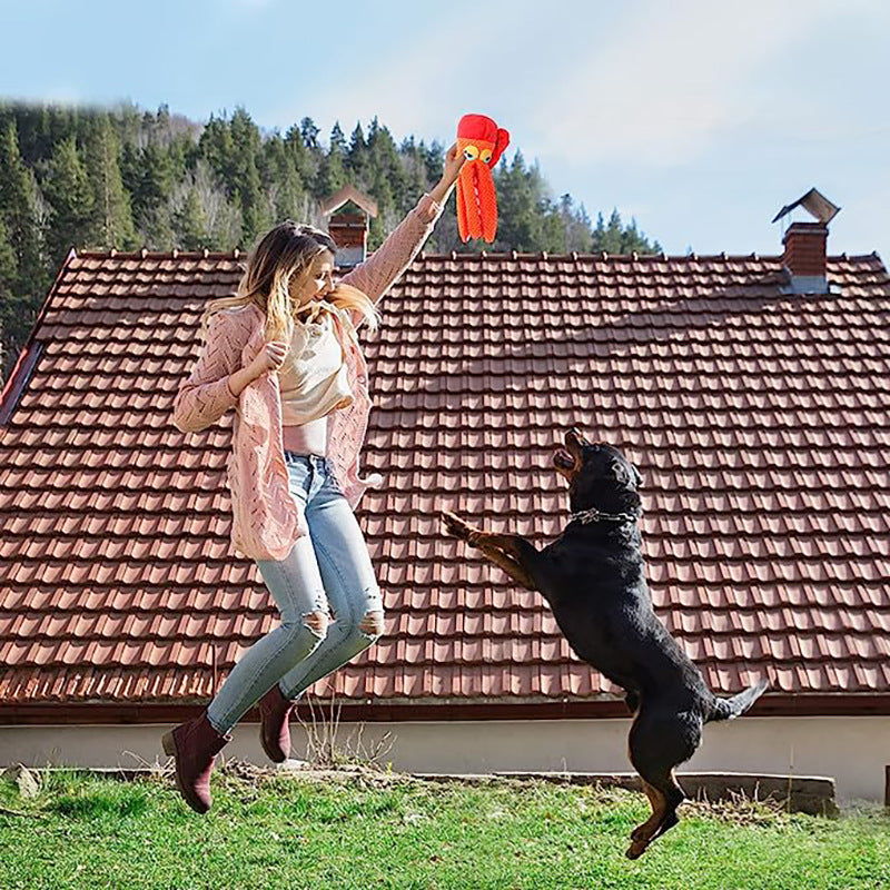 Squeaky Octopus Plush Dog Toy With Creased Paper And Built-in Squeaky - Durable Teeth Grinding Pet Chewing Toy Pet Toys