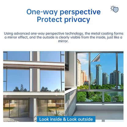 One - Way Window Privacy Film   Static Cling, Self - Adhesive Vinyl   Blocks UV, Insulates & Controls Heat