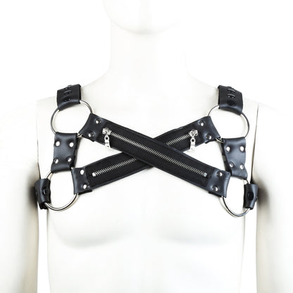 Adult products men's leather bondage clothing
