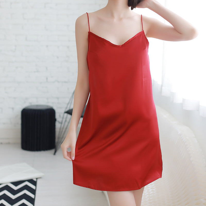 Adult simulation silk suspender skirt