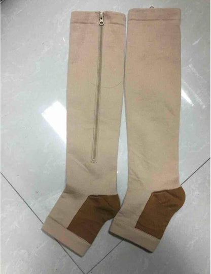 Women Slimming Zippered Compression Socks