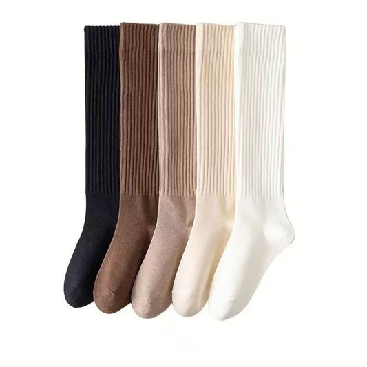 Women's Knee Length Socks Deodorant Mid-calf Japanese Maillard Slimming Casual Compression Stockings