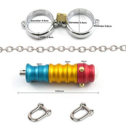 Metal handcuffs anal plug lock alternative sex toys