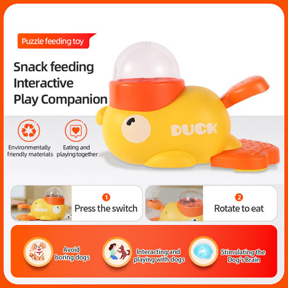 Dog Puzzle Feeder Interactive Pet Food Treat Dispenser Cartoon Duck Design Anti-slip Pets Automatic Feeder Toys For Dog Training Pet Products
