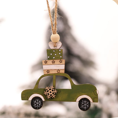 New cute wooden creative Christmas tree pendant
