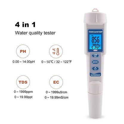 Temperature, PH, Conductivity, Hardness, Water Quality Test Pen