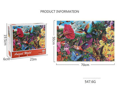 Amazon Explosive Adult Puzzle 1000 Birds And Flowers Forest Flowers Jigsaw Christmas Day Gift Toys